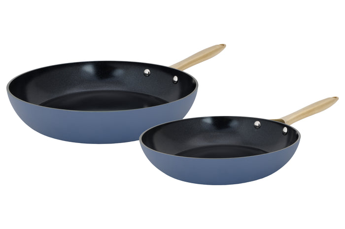 Cookinglife Koekenpannenset Style Blauw 2-Delig ø 24 & 28 cm - geschikt voor alle warmtebronnen - keramische anti-aanbaklaag