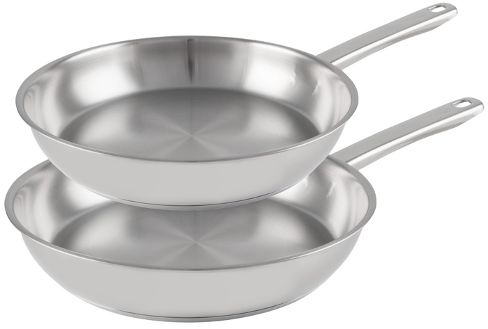 Cookinglife Koekenpannenset Superior Triply RVS 2-Delig ø 24 & 28 cm - geschikt voor alle warmtebronnen - zonder anti-aanbaklaag