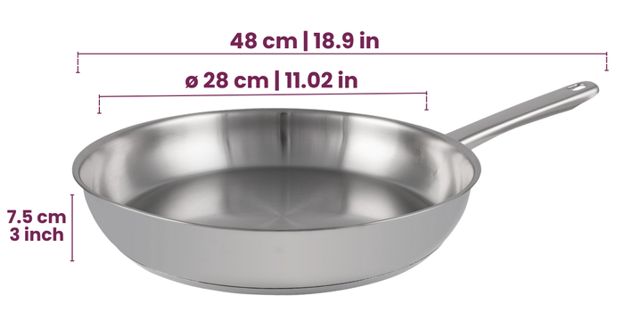 Cookinglife Koekenpannenset Superior Triply RVS 2-Delig ø 24 & 28 cm - geschikt voor alle warmtebronnen - zonder anti-aanbaklaag