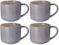 Cookinglife Koffiemokken Serene Blue 330 ml - Aardewerk - 4 stuks