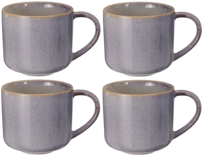 Cookinglife Koffiemokken Serene Blue 330 ml - Aardewerk - 4 stuks