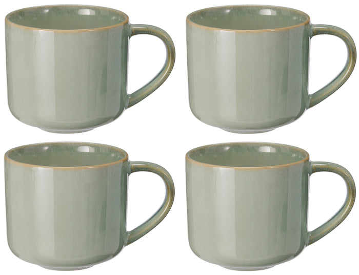 Cookinglife Koffiemokken Serene Green 330 ml - Aardewerk - 4 stuks