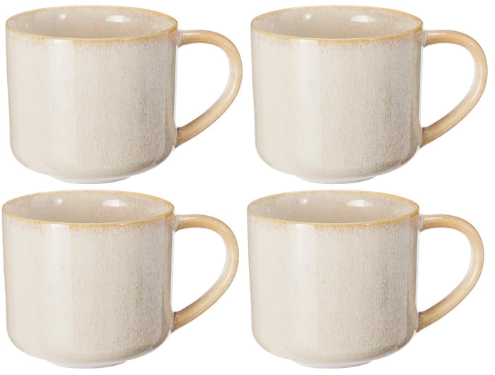 Cookinglife Koffiemokken Serene Zand 330 ml - Aardewerk - 4 stuks