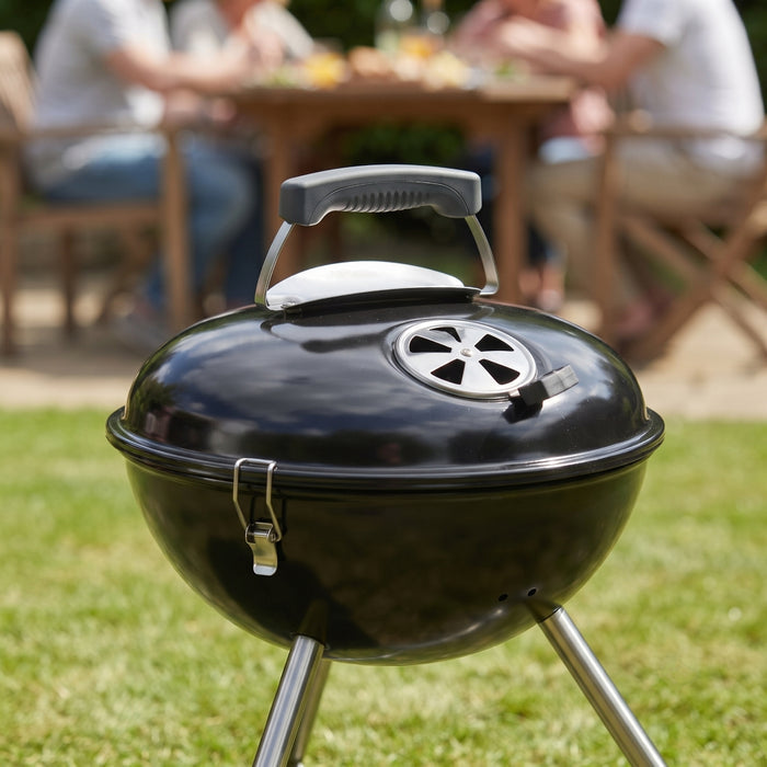 Cookinglife Kogel BBQ met poten - Tafel BBQ - Fire & Flavour - Houtskool - 39 cm - Compact - Zwart