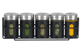 Cookinglife Kruidenrek Zwart 5-Delig - Met Kruidenstrooiers 80 ml