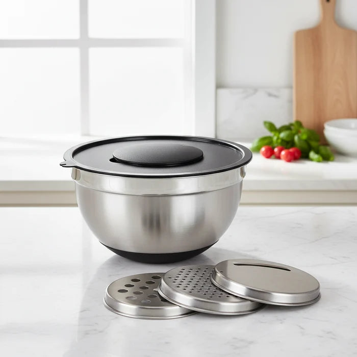 Cookinglife Mengkom RVS + 3 Raspen - 25.5 x 14 cm