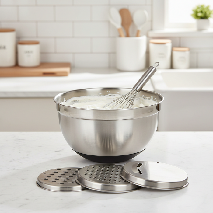 Cookinglife Mengkom RVS + 3 Raspen - 25.5 x 14 cm