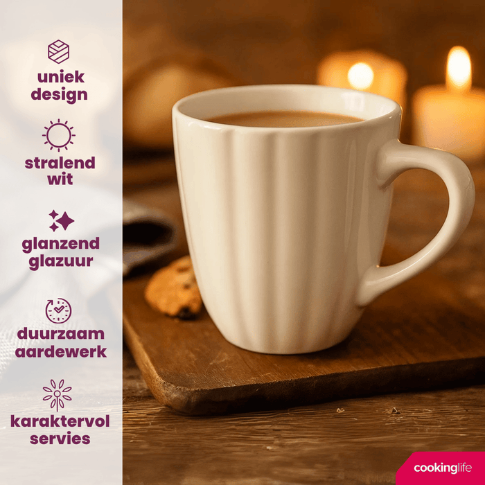 Cookinglife Mokken Cardida Off White 350 ml - 6 Stuks