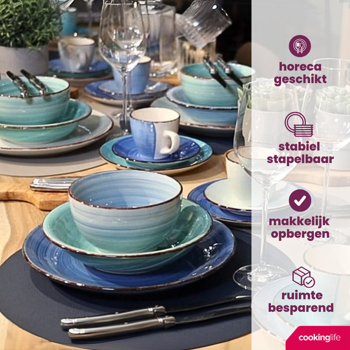 Cookinglife Mokken Delice Blauw 350 ml - 6 stuks