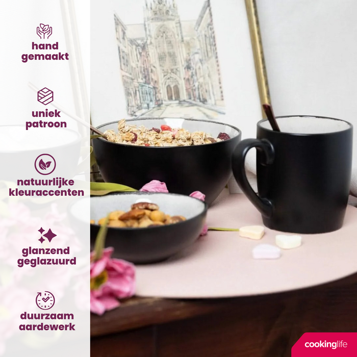 Cookinglife Mokken Nola Warm Grey 350 ml - 6 stuks
