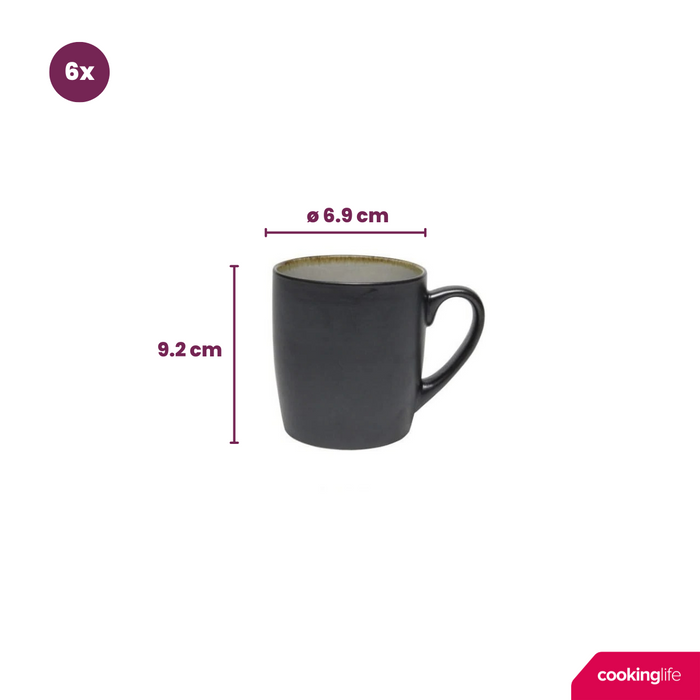 Cookinglife Mokken Nola Warm Grey 350 ml - 6 stuks