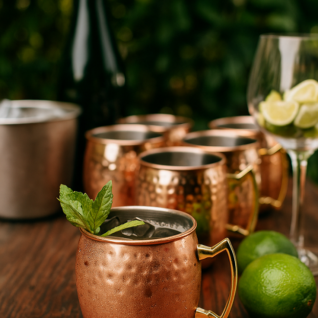 Cookinglife Moscow Mule Cocktailbekers - Koper - 500 ml - 6 Stuks