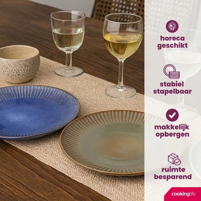 Cookinglife Ontbijtborden / Dessertborden Aqua Maris ø 21 cm - 6 Stuks