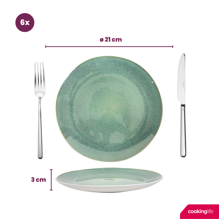Cookinglife Ontbijtborden / Dessertborden Belize ø 21 cm - 6 stuks