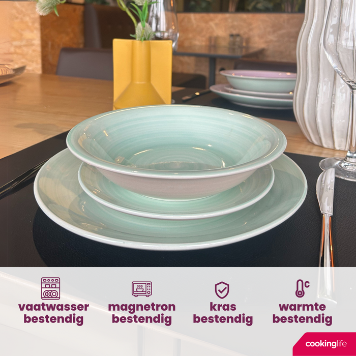 Cookinglife Ontbijtborden / Dessertborden Pastel Harmony ø 19 cm - 6 Stuks