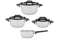 Cookinglife Pannenset Stay Cool 7-Delig - RVS - Kookpan Ø 16, 20, 24 cm & Steelpan Ø 16 cm - geschikt voor alle warmtebronnen