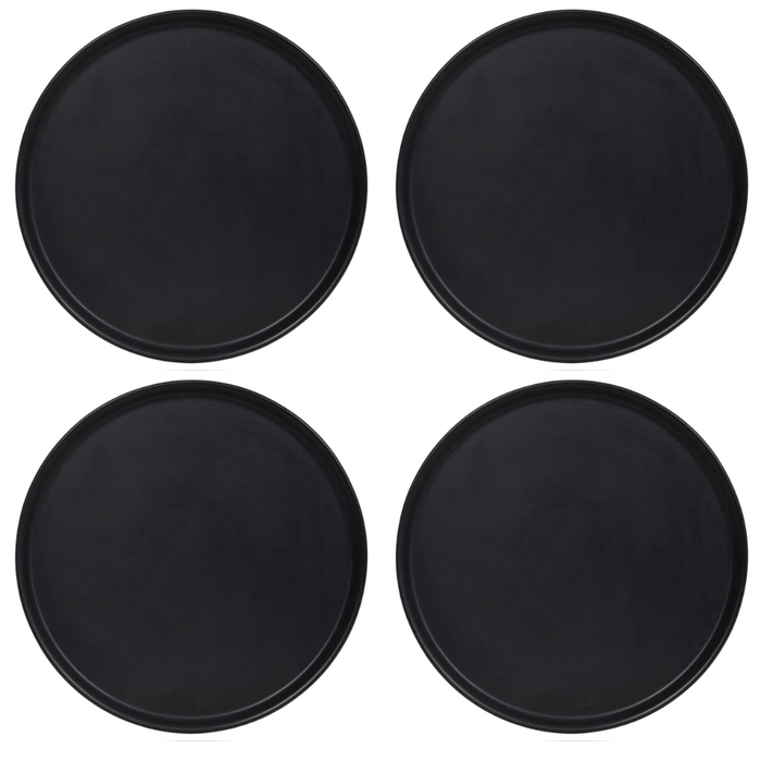 Cookinglife Pizzaborden Aardewerk Zwart Ø 30 cm - Set van 4 Vaatwasserbestendig
