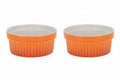 Cookinglife Ramekins / Soufflébakje / Creme Brulee Schaaltjes - Oranje - Porselein - ø 11cm -  2 Stuks
