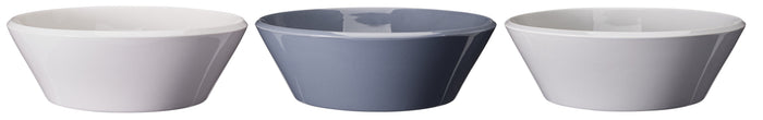 Cookinglife Saladeschalen Siaki - Wit / Blauw / Grijs ø 25 cm - Porselein - 3 stuks