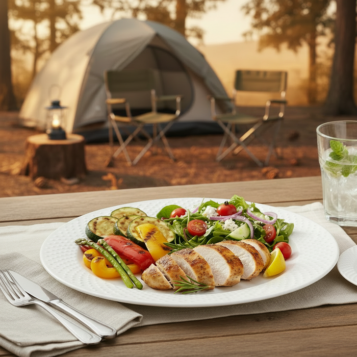 Cookinglife Serviesset CampVibe - Kunststof 12-delig / 4 personen - 4 dinerborden, 4 ontbijtborden en 4 kommen