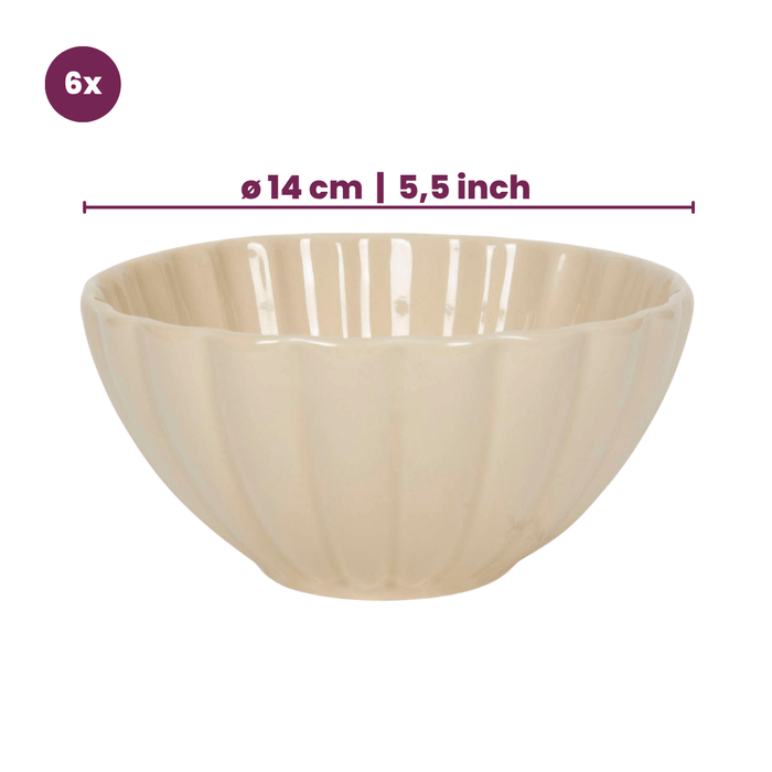 Cookinglife Serviesset Cardida Beige 18-delig / 6 personen - 6 dinerborden, 6 ontbijtborden en 6 kommen