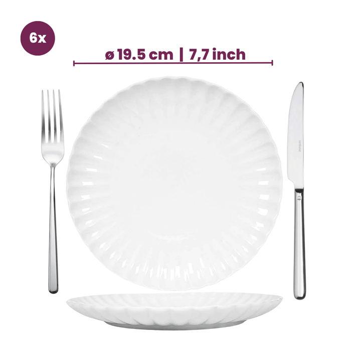 Cookinglife Serviesset Cardida Off White 18-delig / 6 personen - 6 dinerborden, 6 ontbijtborden en 6 kommen