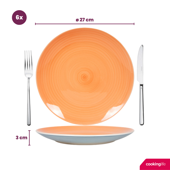 Cookinglife Serviesset Pastel Harmony 18-delig / 6 personen - 6 dinerborden, 6 ontbijtborden en 6 diepe borden
