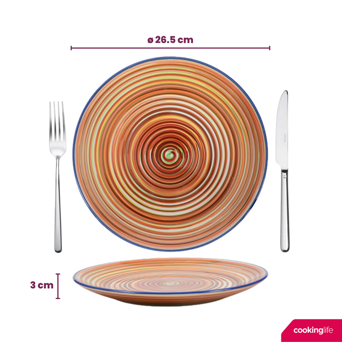 Cookinglife Serviesset Rhythm & Lines 18-delig / 6 personen - 6 dinerborden, 6 ontbijtborden en 6 diepe borden