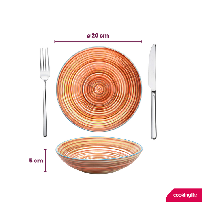 Cookinglife Serviesset Rhythm & Lines 18-delig / 6 personen - 6 dinerborden, 6 ontbijtborden en 6 diepe borden