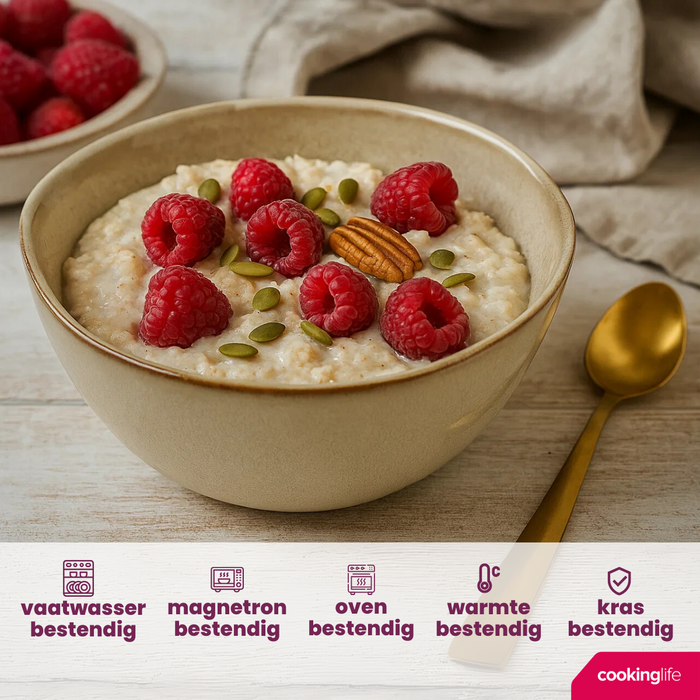 Cookinglife Serviesset Sabi Beige 18-delig / 6 personen - 6 dinerborden, 6 ontbijtborden en 6 kommen
