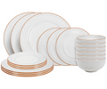 Cookinglife Serviesset Stratton 18-delig / 6 personen - 6 dinerborden, 6 ontbijtborden en 6 kommen