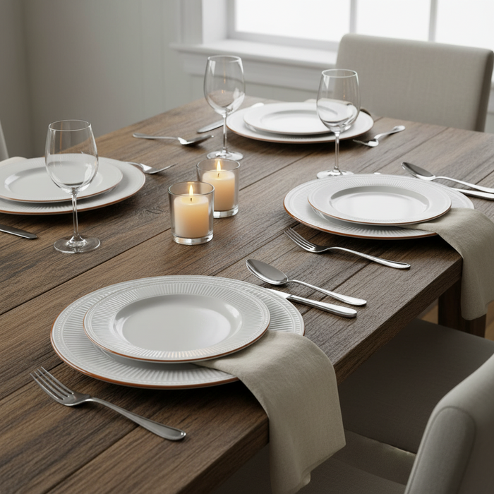 Cookinglife Serviesset Stratton 18-delig / 6 personen - 6 dinerborden, 6 ontbijtborden en 6 kommen