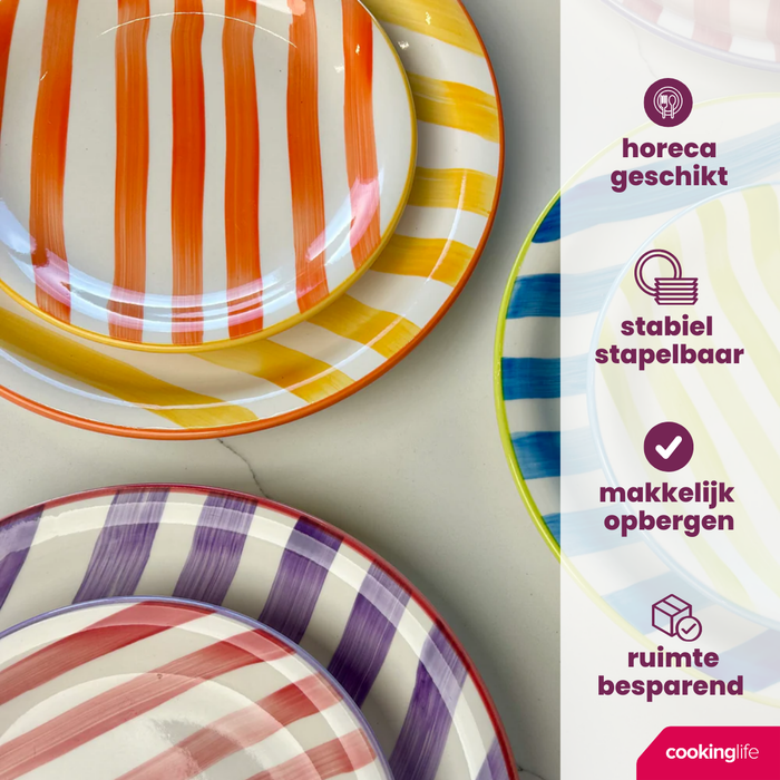 Cookinglife Serviesset Summer Vibes 18-delig / 6 personen - 6 dinerborden, 6 ontbijtborden en 6 diepe borden