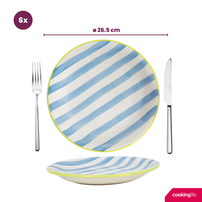 Cookinglife Serviesset Summer Vibes 24-delig / 6 personen - 6 dinerborden, 6 ontbijtborden, 6 kommen en 6 koffiekopjes