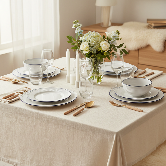 Cookinglife Serviesset Whitmore 18-delig / 6 personen - 6 dinerborden, 6 ontbijtborden en 6 kommen