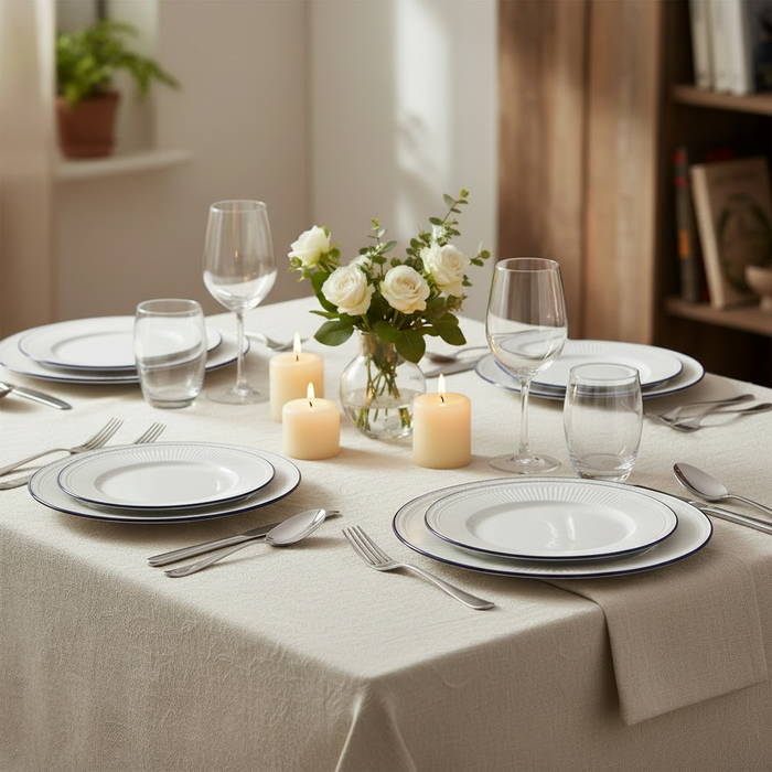Cookinglife Serviesset Whitmore 18-delig / 6 personen - 6 dinerborden, 6 ontbijtborden en 6 kommen