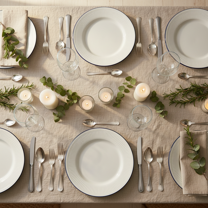 Cookinglife Serviesset Whitmore 18-delig / 6 personen - 6 dinerborden, 6 ontbijtborden en 6 kommen