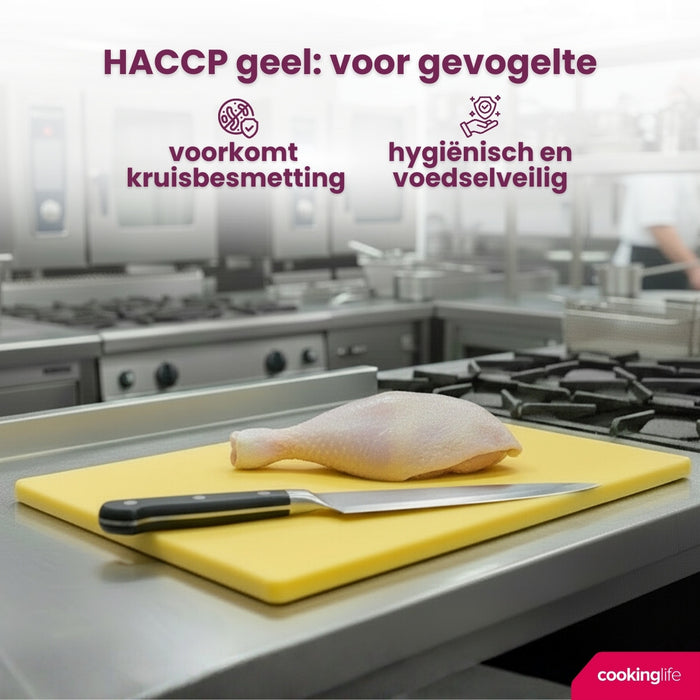 Cookinglife Snijplank HACCP Geel 45 x 30 cm - voor gevogelte