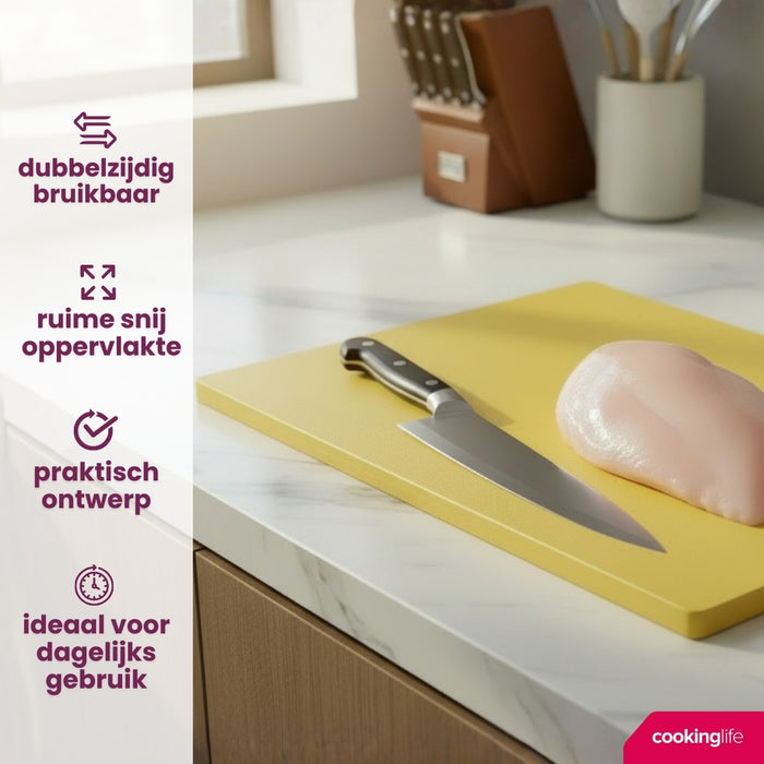 Cookinglife Snijplank HACCP Geel 45 x 30 cm - voor gevogelte