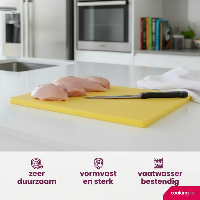 Cookinglife Snijplank HACCP Geel 45 x 30 cm - voor gevogelte
