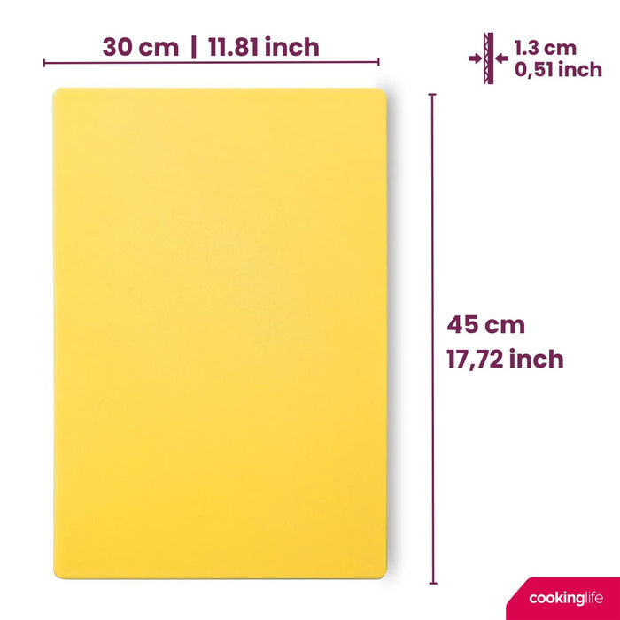 Cookinglife Snijplank HACCP Geel 45 x 30 cm - voor gevogelte