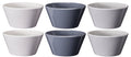 Cookinglife Soepkommen / Kommen - Siaki Wit / Blauw / Grijs ø 14 cm - Porselein - 6 stuks