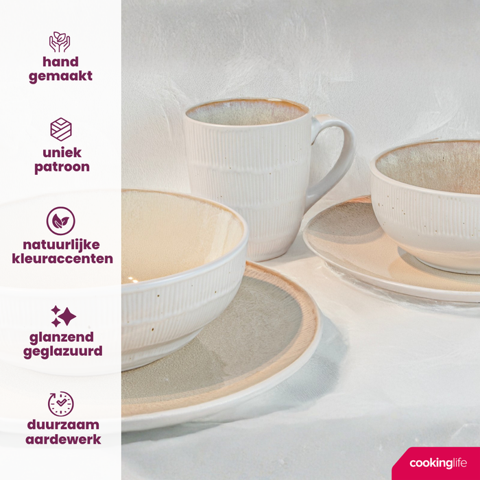Cookinglife Soepkommen / Kommen Nola Sand ø 17 cm - 6 Stuks