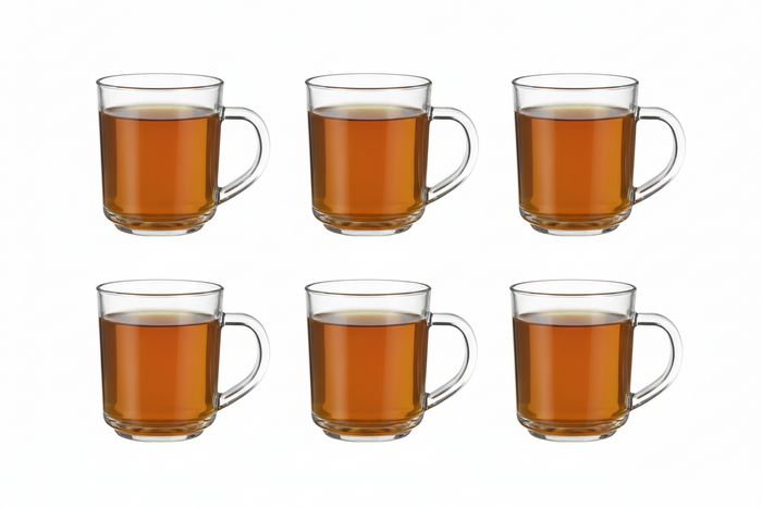 Cookinglife Theeglazen 220 ml Helder Glas - Set van 6 voor Warme Dranken
