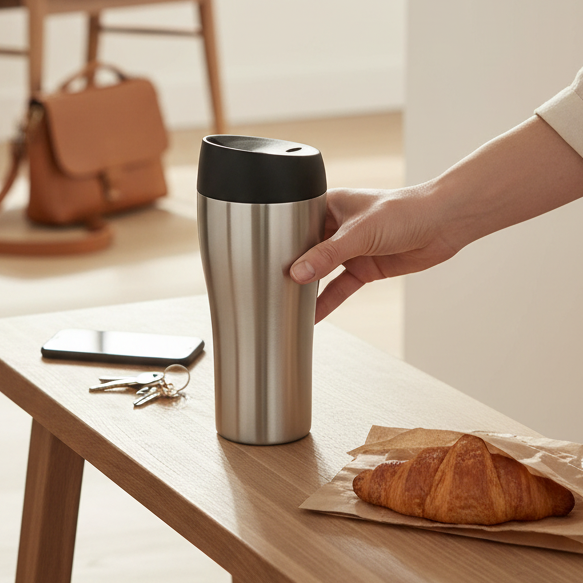 Cookinglife Thermosbeker RVS 350 ml - Drinkbeker To Go Lekvrije Deksel