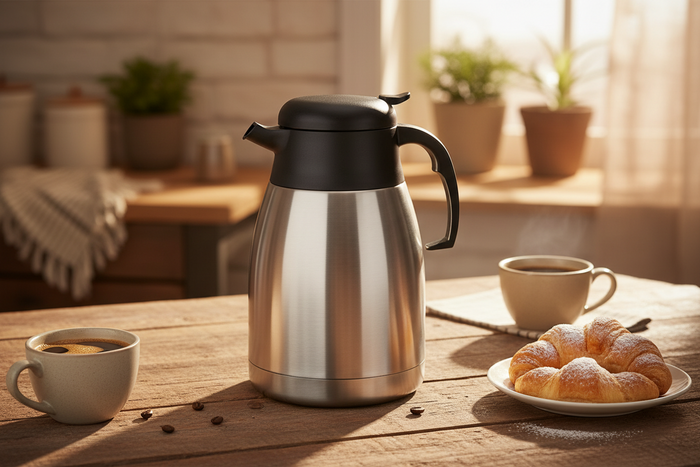 Cookinglife Thermoskan Dubbelwandig RVS 1.5 Liter - Koffiekan voor Warm en Koud