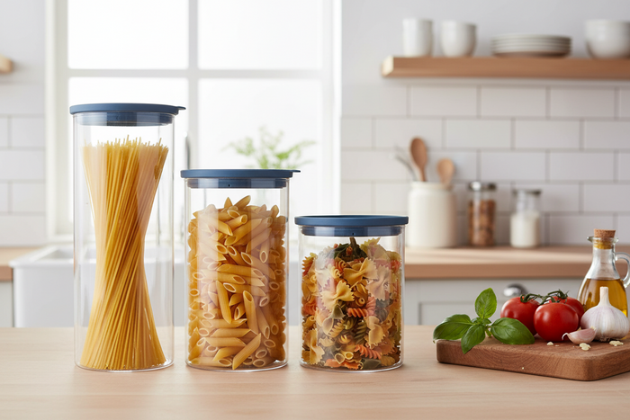 Cookinglife Voorraadpotten set - Glas - ø 13 cm - 1.5 / 1.9 / 2.5 Liter - 3 stuks
