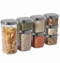 Cookinglife Voorraadpotten set - Met Grijze Deksels - 8 stuks