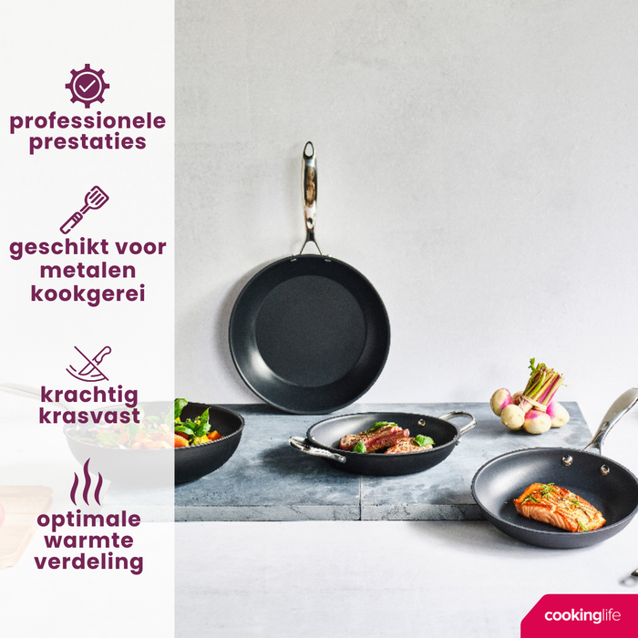 Cookinglife Wokpan Revolt ø 28 cm - geschikt voor alle warmtebronnen - keramische anti-aanbaklaag