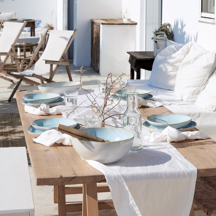 Costa Nova Serviesset Casafina Eivissa Sea Blue 18-delig / 6 personen - 6 dinerborden, 6 ontbijtborden & 6 kommen